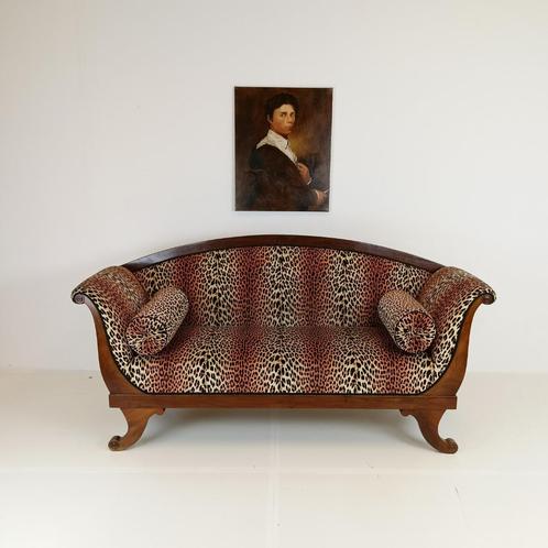 antieke Biedermeier Sofa met Luipaard Trim, Antiek en Kunst, Antiek | Meubels | Stoelen en Banken, Ophalen