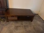 Houten salontafel met lade manden - Izgs, Huis en Inrichting, Tafels | Salontafels, Ophalen, 50 tot 100 cm, 100 tot 150 cm, Zo goed als nieuw