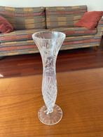 Vintage kristallen vaas jaren 60/70, Gebruikt, Overige kleuren, Ophalen of Verzenden, Glas