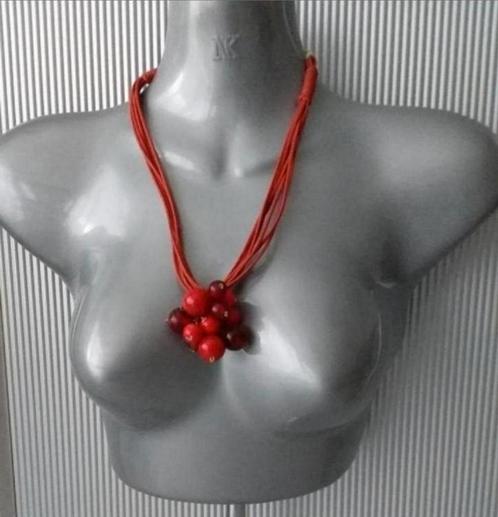 Christine Laure - koordketting met edelsteen, Sieraden, Tassen en Uiterlijk, Kettingen, Nieuw, Steen of Mineraal, Rood, Met edelsteen