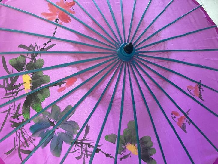 Prachtige paarse Chinese parasol, Sieraden, Tassen en Uiterlijk, Paraplu's, Nieuw, Paars, Ophalen of Verzenden