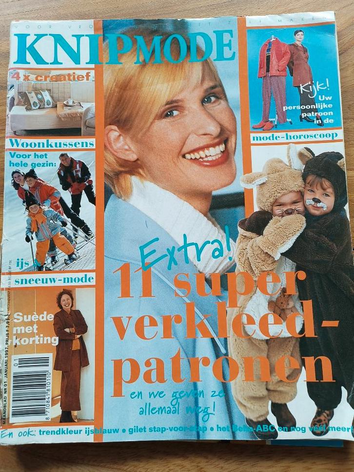 Knipmode januari 1997 met 11 super verkleedpatronen, Hobby en Vrije tijd, Kledingpatronen, Zo goed als nieuw, Vrouw, Overige merken