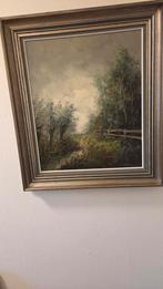 Landschap schilderij jaren '90, 50x60cm, Antiek en Kunst, Ophalen
