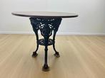 vintage Franse ronde bistro tafel met gietjizeren frame, Ophalen