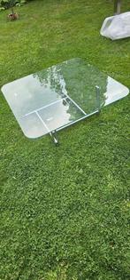 Mooie zware glazen salontafel 100x100, Ophalen, Gebruikt, 50 tot 100 cm, 50 tot 100 cm