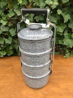 EMAILLE GRIJSGEWOLKTE 4 PANS RANTANG, Antiek en Kunst, Antiek | Emaille, Ophalen of Verzenden