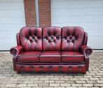 Chesterfield bank rood leer, origineel made in England, Ophalen, Gebruikt, Leer, Chesterfield, Delta Chesterfield Collection