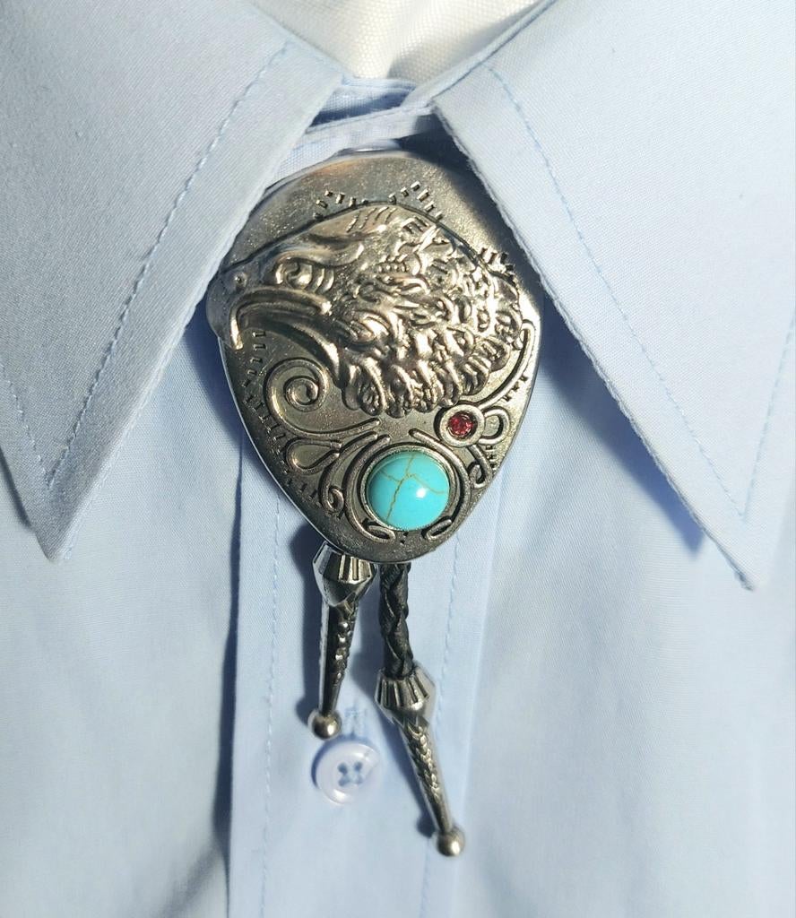 Vintage Western Bolo Tie met Arend, Effen, Onbekend, Zwart, Ophalen of Verzenden