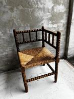 Vintage Houten Stoel met Riet Zitting, Gebruikt, Bruin, Ophalen of Verzenden, Eén