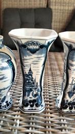 3 delfs blauwe vazen, Antiek en Kunst, Ophalen