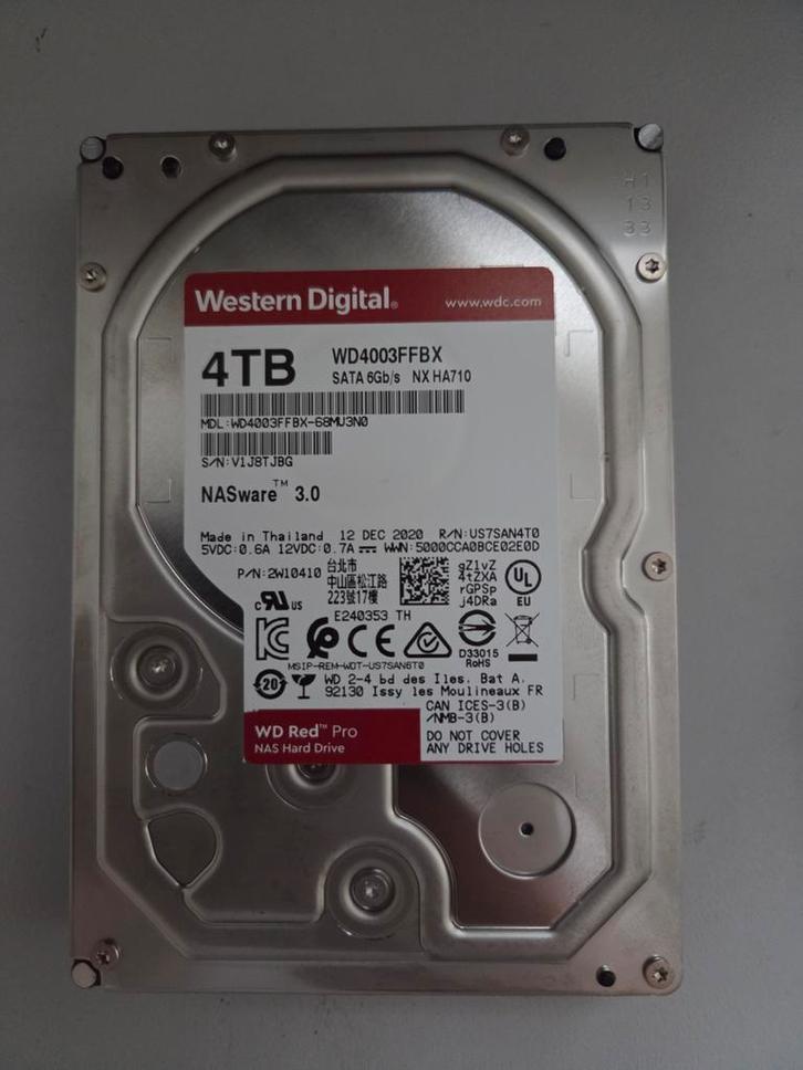 WD Red Pro 4TB Nas HDD's (8x), Computers en Software, Harde schijven, Gebruikt, Server, Intern, HDD, SATA, Ophalen of Verzenden
