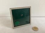 Zilverkleurig fotolijstje wit randje bol glas 9,5 x 9,5 cm, Ophalen of Verzenden