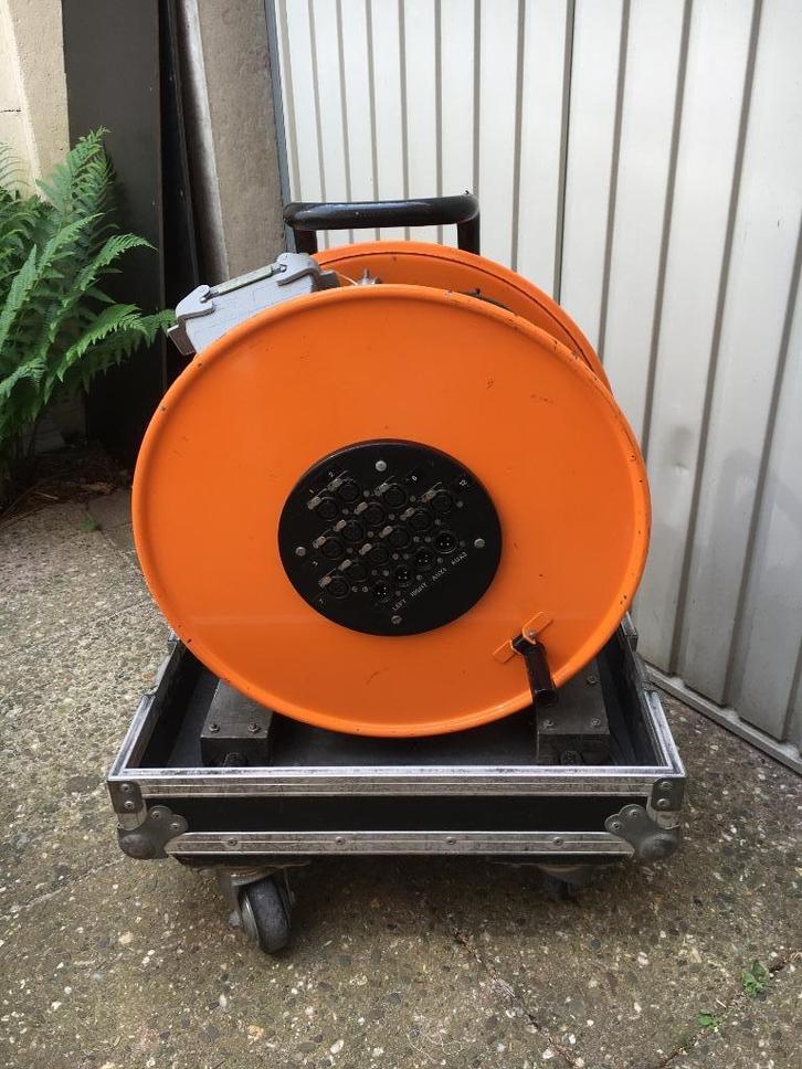 40m soepele multi op haspel met Harting in kist, Audio, Tv en Foto, Professionele Audio-, Tv- en Video-apparatuur, Gebruikt, Audio