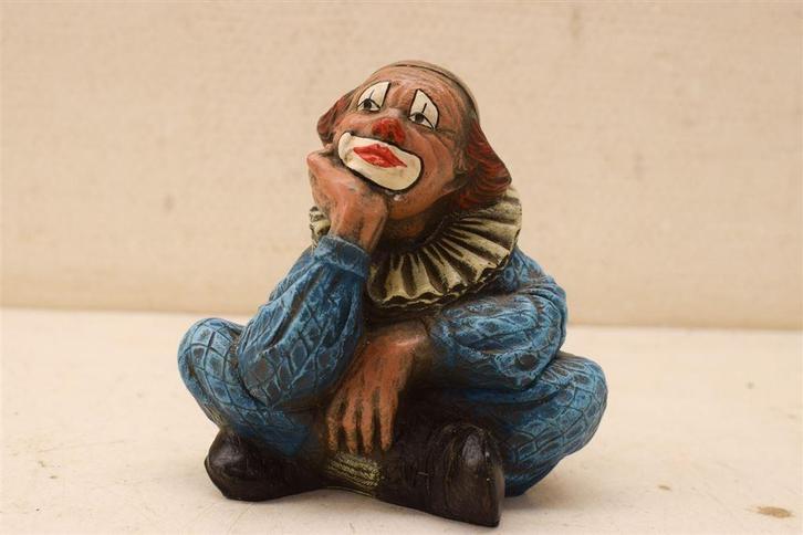 houten beeld van een clown 48407, Verzamelen, Beelden en Beeldjes, Gebruikt, Mens, Ophalen of Verzenden