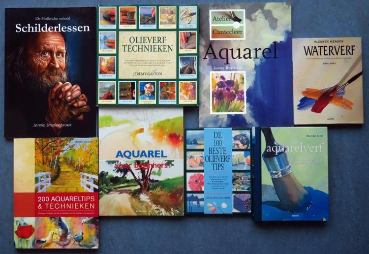 Schilderboeken: aquarel en olie, Boeken, Hobby en Vrije tijd, Zo goed als nieuw, Tekenen en Schilderen, Ophalen of Verzenden