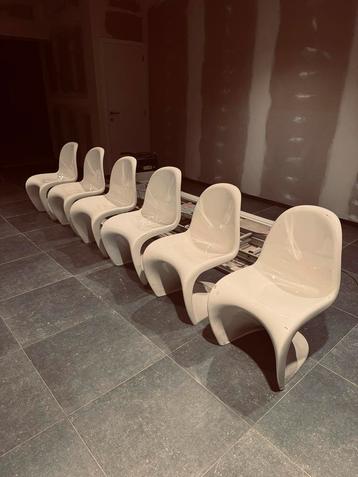 Set van 6 Witte Stoelen - Design Klassieker beschikbaar voor biedingen