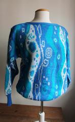 Blauwe vintage trui M gebreide retro S 38 wollen vest, Maat 38/40 (M), Blauw, MET, Ophalen of Verzenden