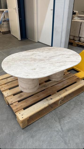 100% Massief Travertin Salontafel – 120x80x40 cm beschikbaar voor biedingen