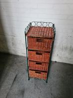 Kastje met 4 rieten manden / lades, Huis en Inrichting, Kasten | Ladekasten, Ophalen, Overige materialen, Gebruikt, 50 tot 100 cm