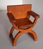 Miniatuur curule stoel hout 1:12, Verzamelen, Poppenhuizen en Toebehoren, Ophalen of Verzenden, Zo goed als nieuw, Decoratie