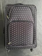 Handige Reiskoffer met Wieltjes - Zwart met Stippen, Ophalen, Gebruikt, 50 tot 60 cm, Zacht kunststof