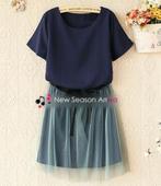 Jurk | Two-tone blue dress, Ophalen of Verzenden, Zo goed als nieuw, Blauw