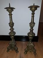 2 altaar kandelaars, Antiek en Kunst, Antiek | Kandelaars, Ophalen of Verzenden, Koper of Brons