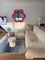 Goossens 3-zits bank + hocker - Beige, z.g.a.n. met garantie, Ophalen, 250 tot 300 cm, 100 tot 125 cm, Driepersoons