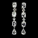 oorbellen 925 zilver 14 k wit goud verguld met Aquamarijn, Blauw, Nieuw, Ophalen of Verzenden, Met edelsteen