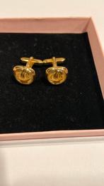 Manchetknopen double met zeilbootjes achter glas, Sieraden, Tassen en Uiterlijk, Antieke sieraden, Ophalen of Verzenden, Overige materialen