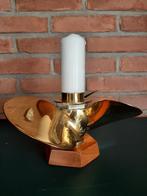 Koperen scheepsschroef als kaarsenkandelaar, Antiek en Kunst, Antiek | Kandelaars, Ophalen of Verzenden, Koper of Brons