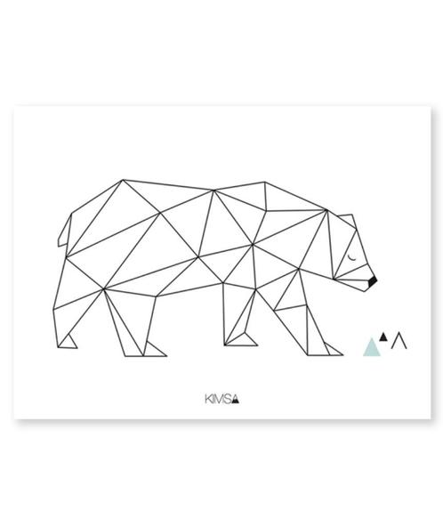 Kinderposter IJsbeer Geometrisch Lilipinso, Kinderen en Baby's, Kinderkamer | Inrichting en Decoratie, Nieuw, Wanddecoratie, Ophalen of Verzenden