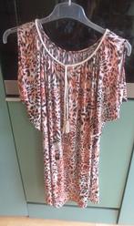 One size soepele jurk in dierenprint met open schouders., Overige kleuren, Jurk, Ophalen of Verzenden, Zo goed als nieuw