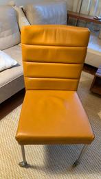 Vier Vintage eetkamer stoelen, leder, Vier, Zo goed als nieuw, Ophalen