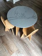 Handbeschilderd houten tafeltje met stoeltjes, Gebruikt, Tafel(s) en Stoel(en), Ophalen