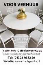 Tafels rond en lang, stoelen, decoratie te huur, Hobby en Vrije tijd, Feestartikelen | Verhuur, Ophalen of Verzenden, Zo goed als nieuw