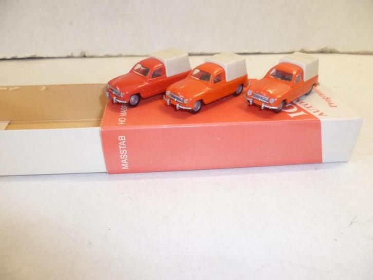 Igra Programm 1988 3x Skoda 1200 Pick Up met huif 1:87 model, Hobby en Vrije tijd, Modelauto's | 1:87, Nieuw, Auto, Overige merken