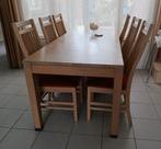 eettafel + 6 stoelen, Ophalen, Gebruikt, Tijdsloos, 4 tot 6 stoelen