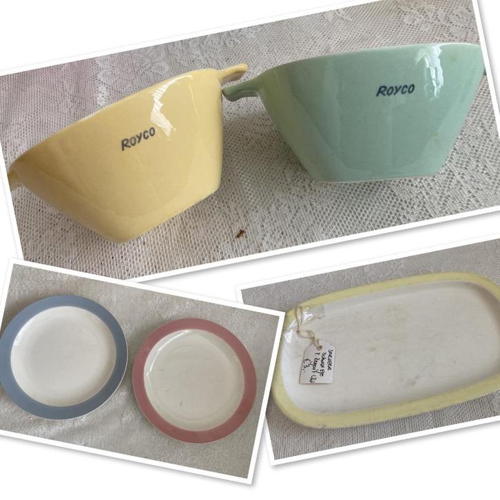 P. Regout / Brocante serviesonderdelen / Pastel, Antiek en Kunst, Curiosa en Brocante, Ophalen of Verzenden