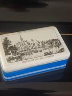 Koekjesblik gezicht op de kerk te Weesp bakkerij Cor Muhl, Verzamelen, Blikken, Ophalen, Gebruikt, Overige