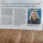 René Karst Krantenartikel Knipsel, Ophalen of Verzenden, 1980 tot heden, Nederland, Knipsel(s)