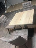 Industriële Eettafel Vierkant 80x80, Huis en Inrichting, Tafels | Eettafels, Gebruikt, Vierkant, Metaal, Vier personen