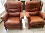 Leren fauteuils, Huis en Inrichting, Fauteuils, Ophalen, Gebruikt, 100 tot 125 cm, Leer