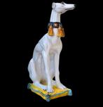 Italiaanse majolica polychroom figuur van een windhond 1960, Ophalen of Verzenden