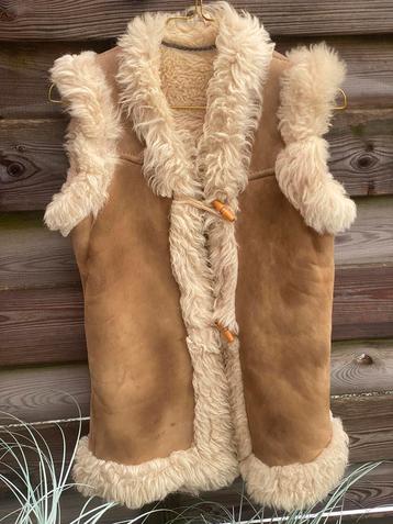 Vintage sheepskin/suède jasje (S 36/38) beschikbaar voor biedingen