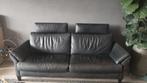 Prominent Leren 3-zits Bank - Zwart/Bruin, Huis en Inrichting, Banken | Bankstellen, Ophalen