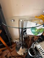 Vintage bartafel / statafel glas en chroom, Ophalen, Zo goed als nieuw