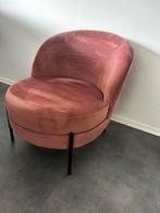Oud roze velvet fauteuil, Ophalen, Minder dan 75 cm, Zo goed als nieuw, Stof