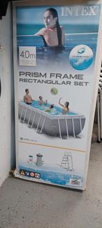 Intex zwembad Prism Frame Rectangular 4,00x2,00x1,00 meter, Tuin en Terras, 400 cm of meer, Rechthoekig, Opzetzwembad, Zo goed als nieuw