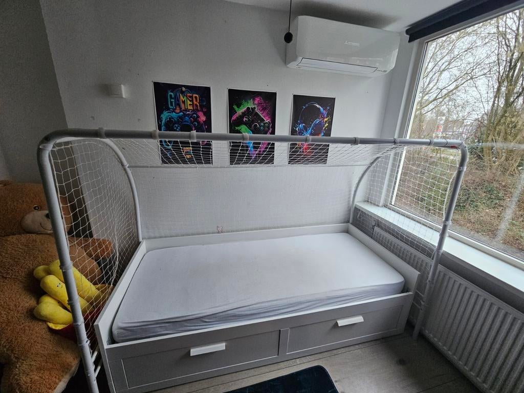 Voetbaldoel voor om bed - 208x153x95 cm, Kinderen en Baby's, Kinderkamer | Bedden, Ophalen, 180 cm of meer, 85 tot 100 cm